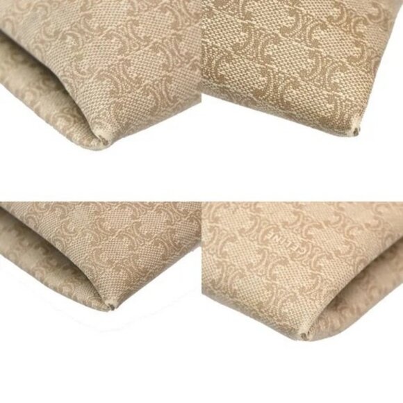 CELINE Logo Macadam Shoulder Tote Bag PVC Canvas Leather Begie Italy 66CA530 - Picture 7 of 15